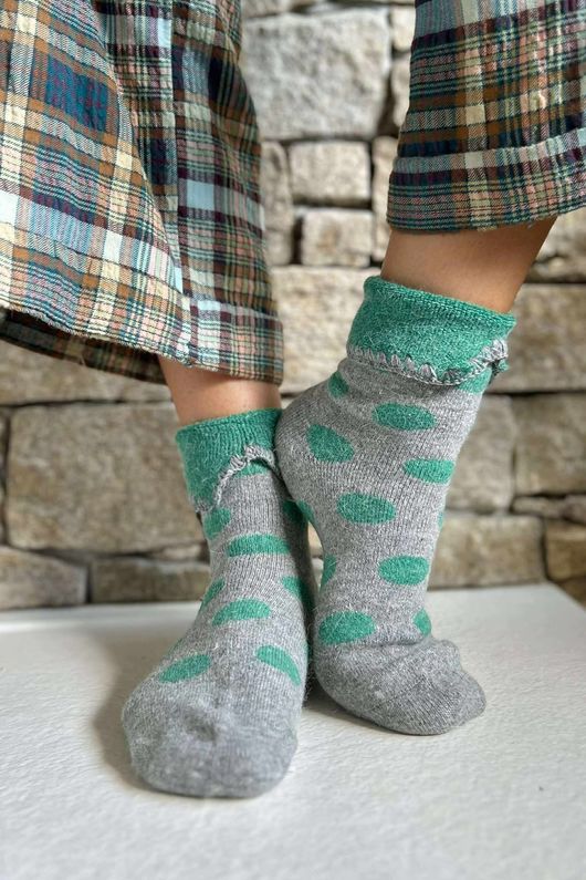 Laundry B Terry & Wool Luxury Socks Dotty Garros Grey